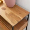 Console en bois d'acacia et métal
