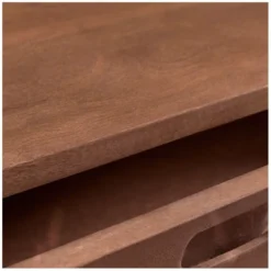 Console en bois massif 2 tiroirs et détails dorés - colombo