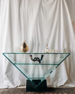 Console en verre et marbre n°601