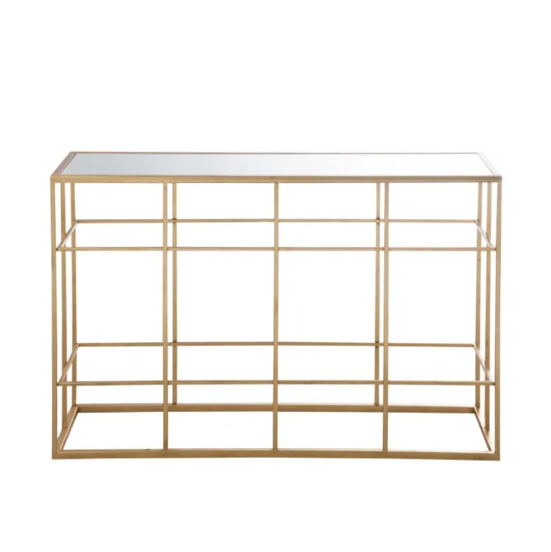 Console métal doré h.78cm