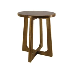 Console ronde bois marron - décoration