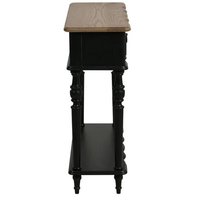 Console 1 tiroir bois noir - manoir