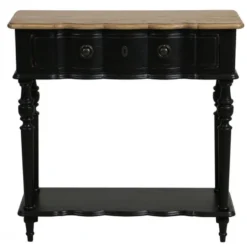 Console 1 tiroir bois noir - manoir
