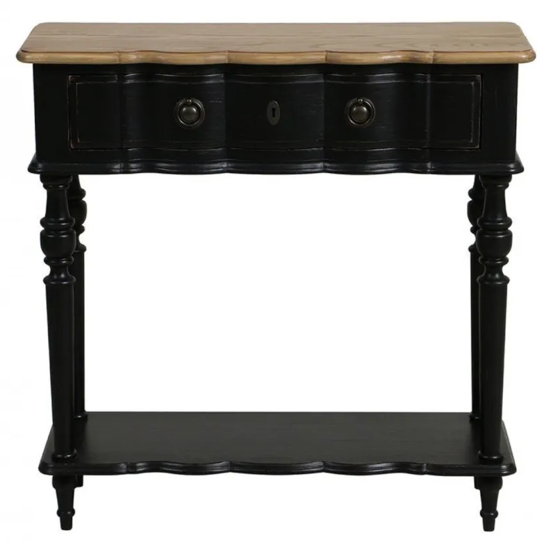 Console 1 tiroir bois noir - manoir