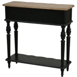 Console 1 tiroir bois noir - manoir