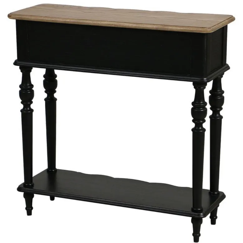 Console 1 tiroir bois noir - manoir