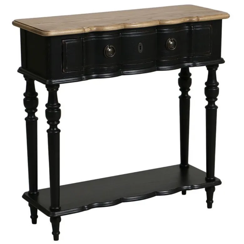 Console 1 tiroir bois noir - manoir