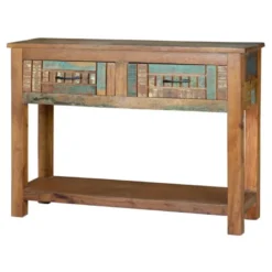 Console 2 tiroirs bois marron - calypso