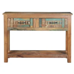 Console 2 tiroirs bois marron - calypso