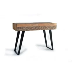 Console 2 tiroirs bois marron - divine