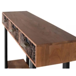 Console 3 tiroirs bois marron - iris