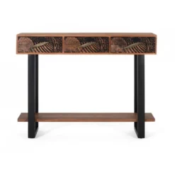 Console 3 tiroirs bois marron - iris