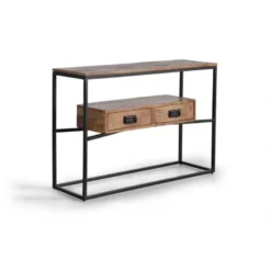 Console 2 tiroirs bois marron - méséline