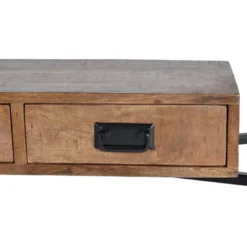 Console 2 tiroirs bois marron - méséline