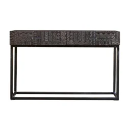 Console 2 tiroirs bois marron - udélie