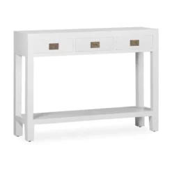 Console 3 tiroirs bronze bois blanc -
