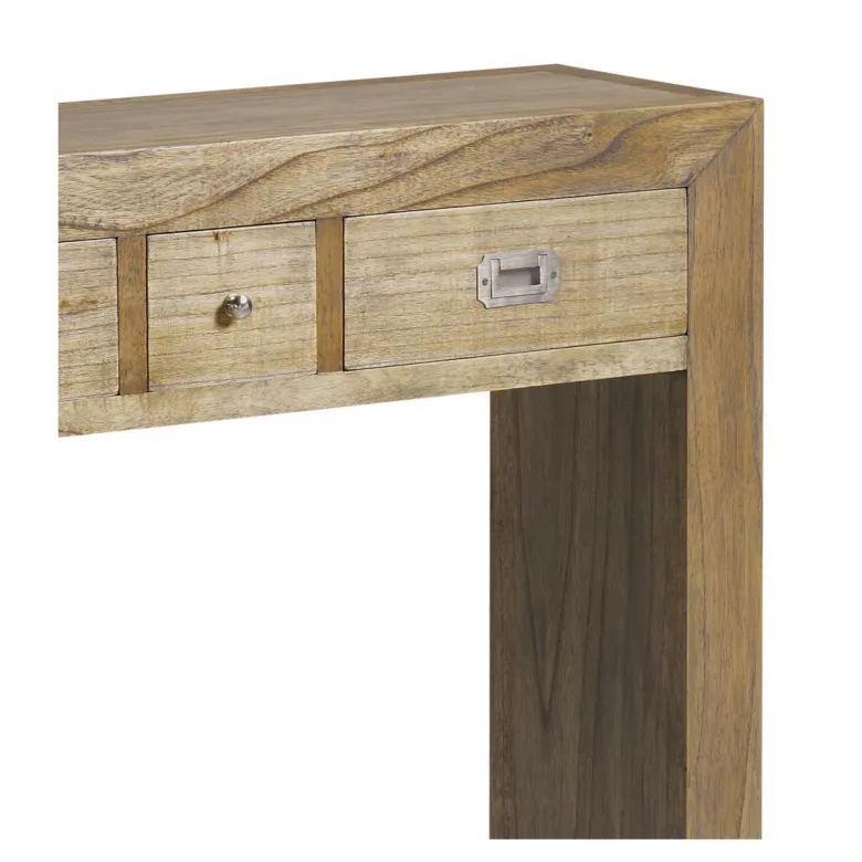 Console 3 tiroirs bronze bois marron -