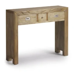Console 3 tiroirs bronze bois marron -