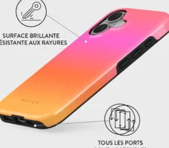 Coque magsafe pour iphone 16 plus tough motifs sunset club burga