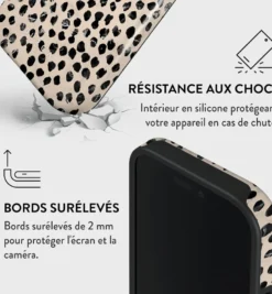 Coque magsafe pour iphone 16 pro tough motifs almond latte burga