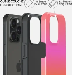 Coque magsafe pour iphone 15 pro max tough motifs sunset club burga