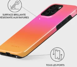 Coque magsafe pour iphone 15 pro tough motifs sunset club burga