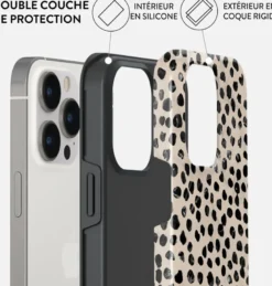 Coque pour iphone 14 pro max rigide motifs almond latte burga
