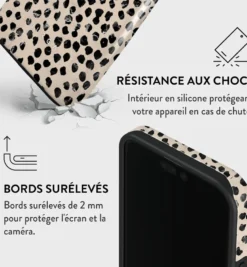 Coque pour iphone 15 pro max rigide motifs almond latte burga