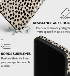 Coque pour iphone 13 pro rigide motifs almond latte burga