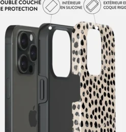 Coque pour iphone 15 pro rigide motifs almond latte burga