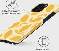 Coque pour iphone 15 pro rigide motifs lemon tart burga