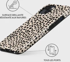 Coque pour iphone 15 rigide motifs almond latte burga