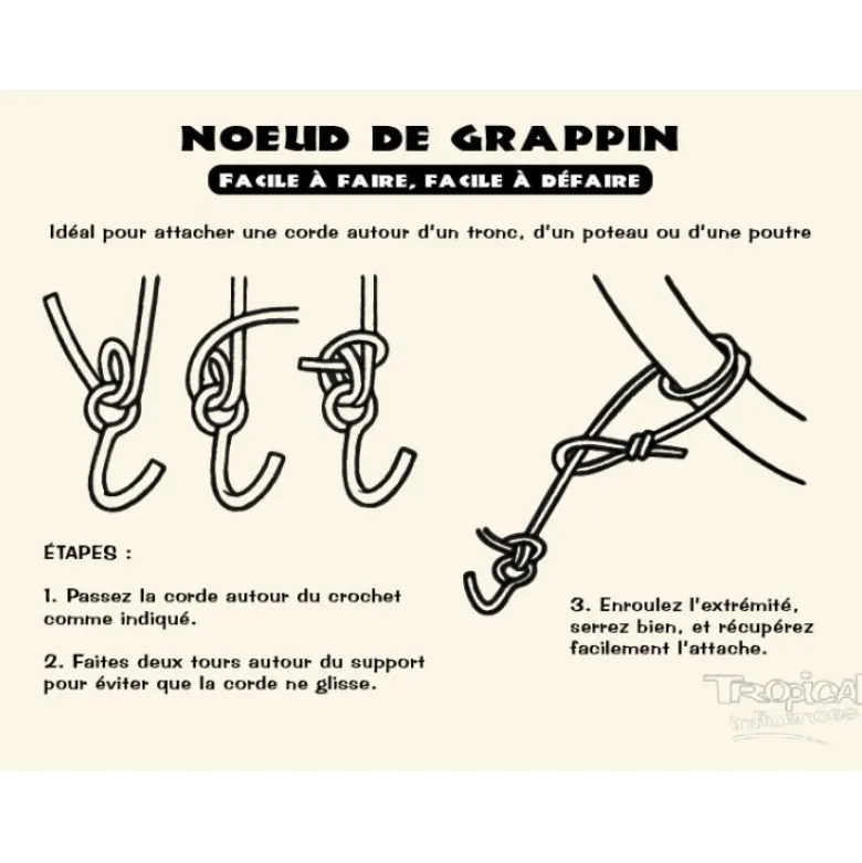 Corde grise avec crochet