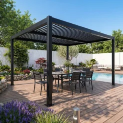 Corfu pergola bioclimatique structure aluminium lames orientables 4x3m