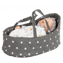Couffin poupée 36 cm stars gris