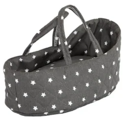 Couffin poupée 26 cm stars gris