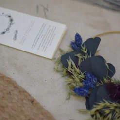 Couronne fleurs bleu-or- kit diy