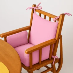 Coussin chaise haute coton bio rose