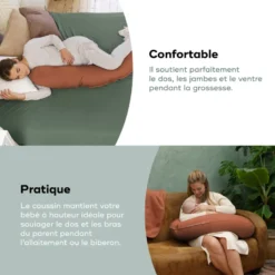 Coussin de grossesse doomoo buddy kaki Terracotta