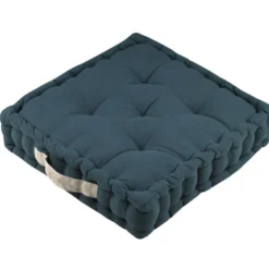 Coussin de sol 45x45x10 cm duo cobalt li
