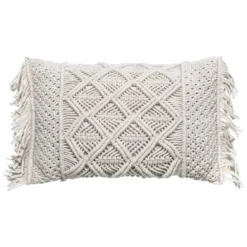 Coussin macramé rectangulaire 30x50cm