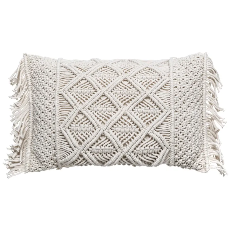 Coussin macramé rectangulaire 30x50cm