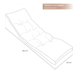 Coussin pour bain de soleil capitonné