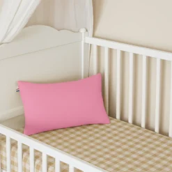 Coussin rectangle en coton bio rose Rose