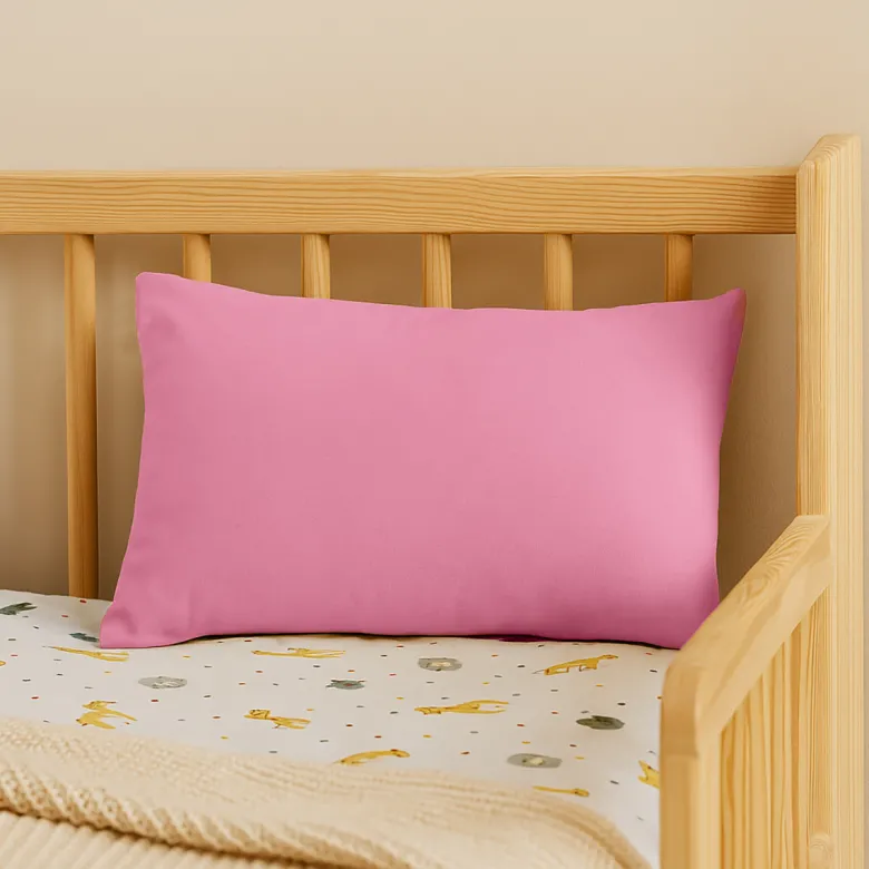 Coussin rectangle en coton bio rose Rose