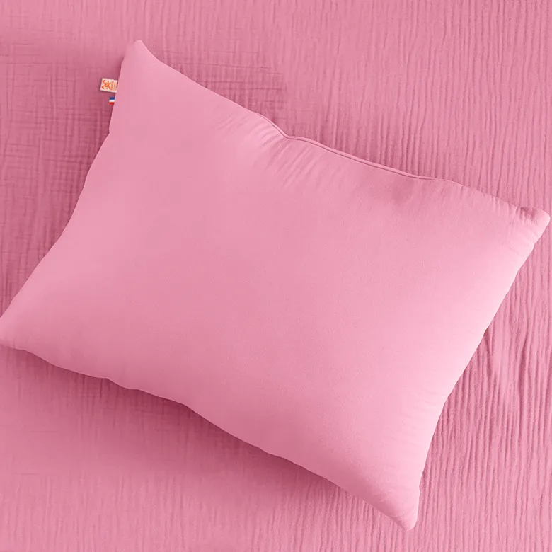 Coussin rectangle en coton bio rose Rose