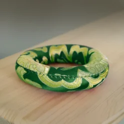 Coussin rond pour bol chantant tibétain Vert