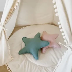 Coussin étoile de mer en lin coussin décoratif style bord de mer et plage rose
