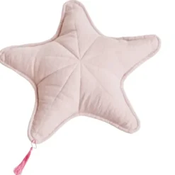 Coussin étoile de mer en lin coussin décoratif style bord de mer et plage rose