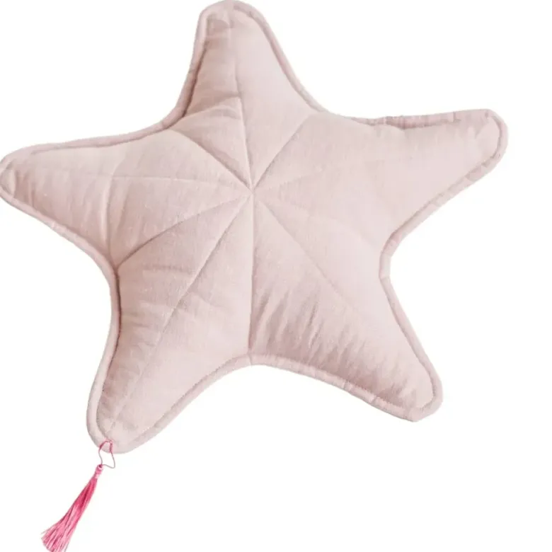 Coussin étoile de mer en lin coussin décoratif style bord de mer et plage rose